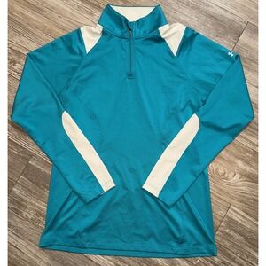 Under Armour Jacket Womens Small Turquoise‎ All Season Gear 1/4 Zip Pullover